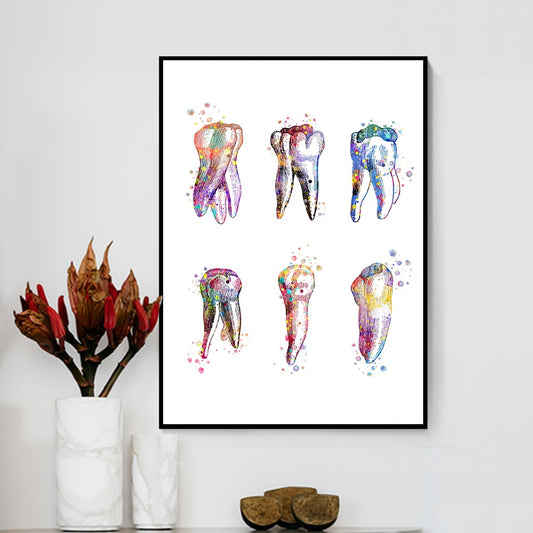 Tooth Anatomical Print Dental Molar Wall Picture