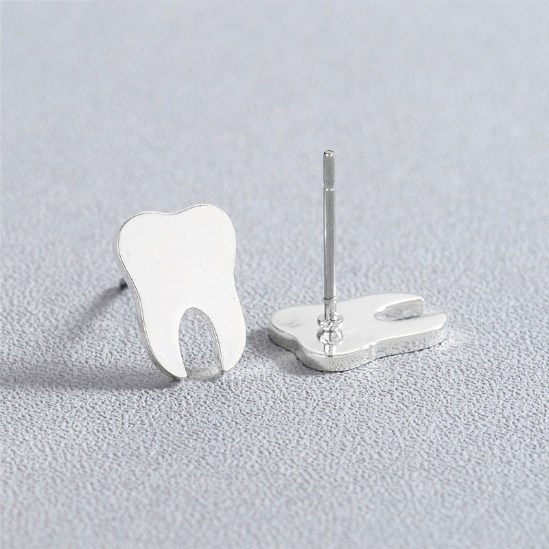 Dentist Tooth Stud Earrings for Women Men