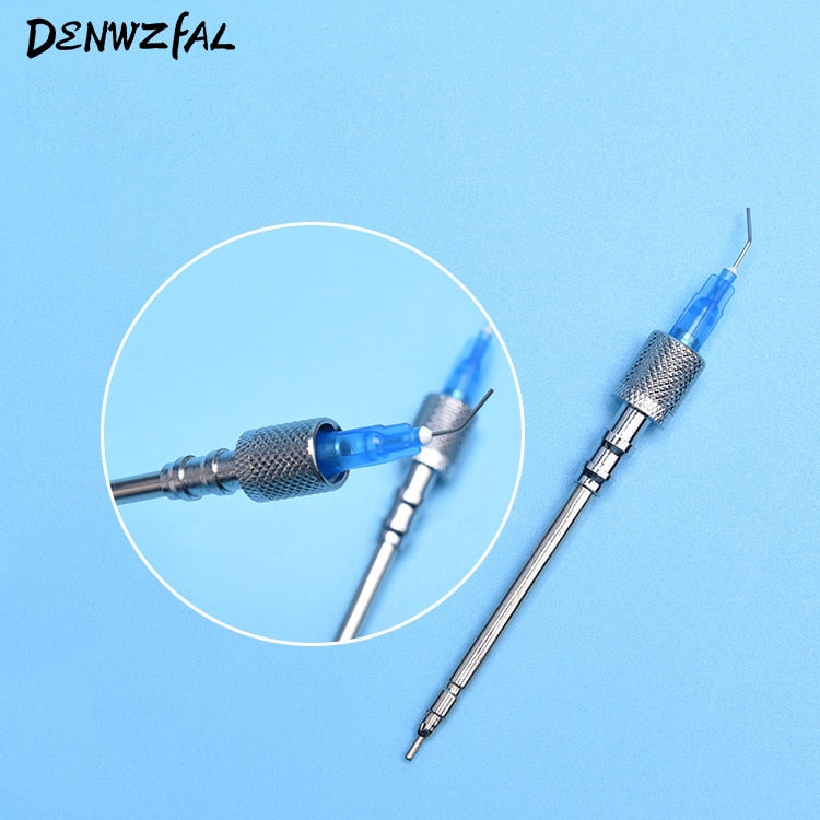 A new type of dental screw root microtube root canal irrigating and connecting needle