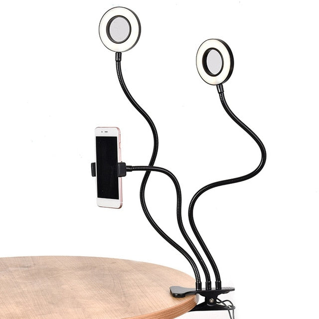 Double Ring Light With Mobile Phone Holder For Double Side Light in Dental Photography