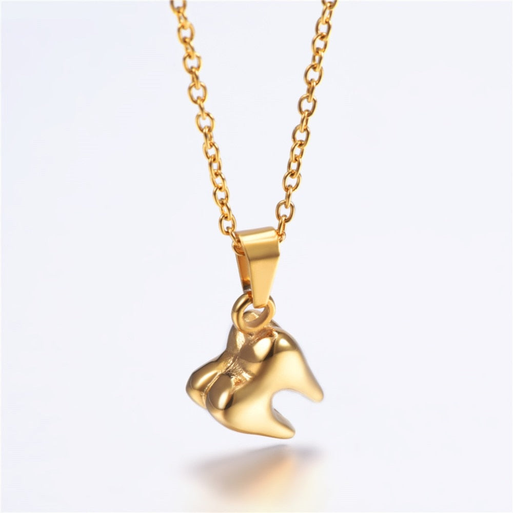 Dentist Necklaces Pendant Tiny Tooth Gold Color