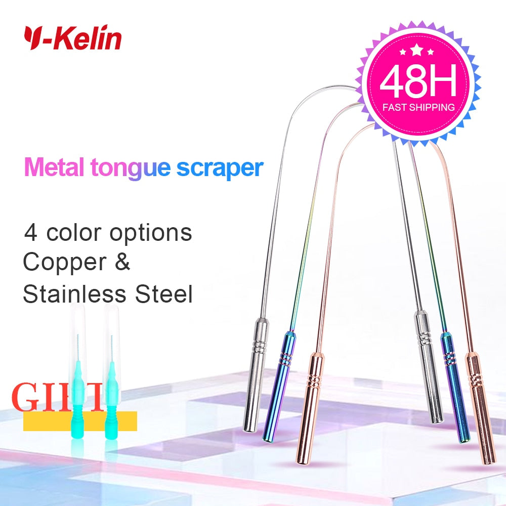 3 Colors Stainless Steel Tongue Scraper