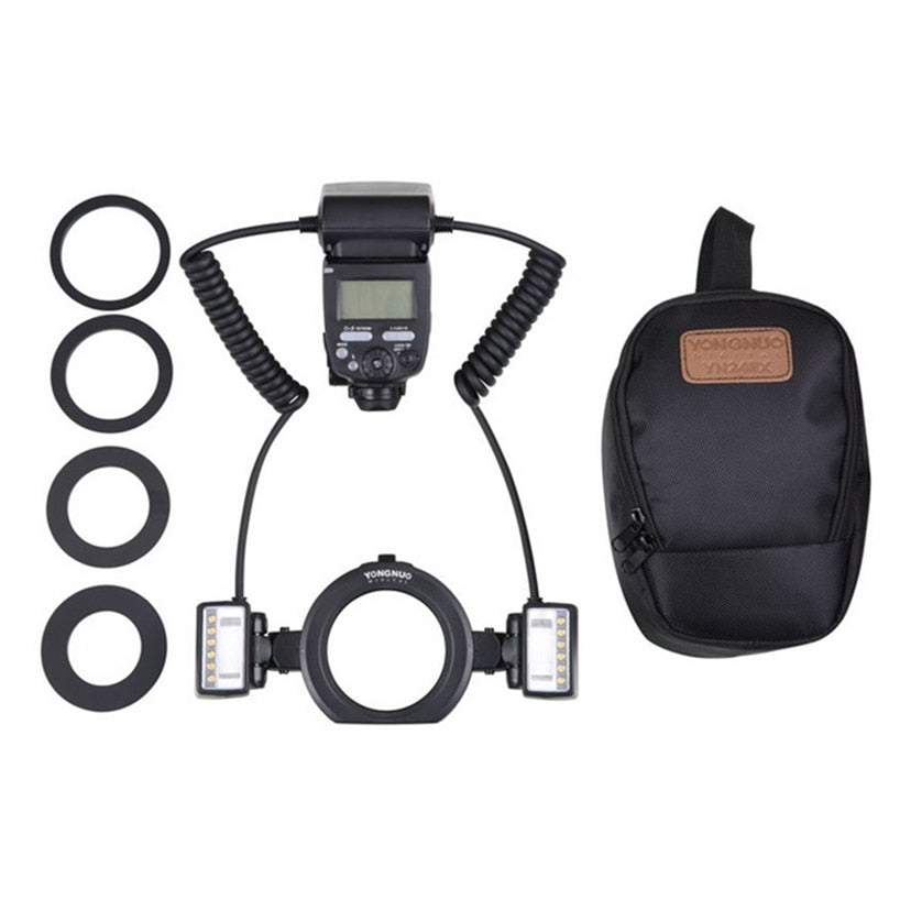 Yongnuo YN24EX TTL Macro Flash Speedlite with Adapter Rings for Canon